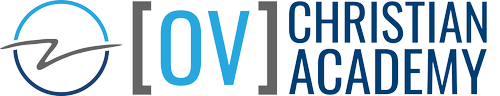 OVCA logo featuring the text "OV Christian Academy" and a stylized wave design, representing Ocean View Christian Academy's commitment to gospel-centered education in Norfolk, VA.