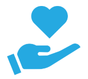 Hand holding a heart symbol, representing giving and community support for [OV]Church engagement.