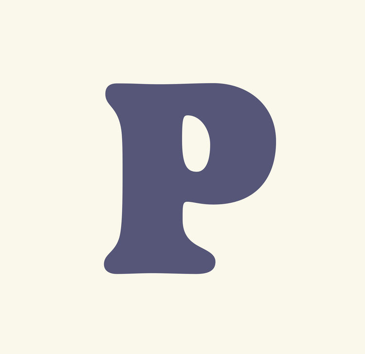 Large stylized letter "P" on a light background, symbolizing prayer in the context of spiritual reflection and growth through the 'Abide' program at OV Church.